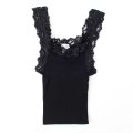 【NEW】S/S LANA E SETA PLISSE' CON PIZZO 1491（NERO）