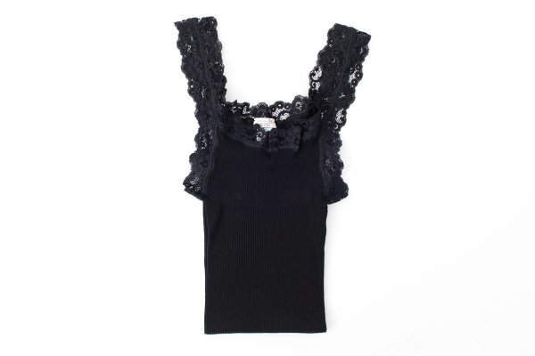 画像1: 【NEW】S/S LANA E SETA PLISSE' CON PIZZO 1491（NERO）