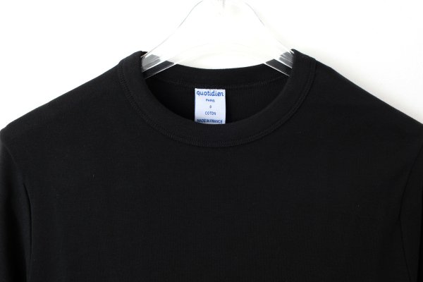 画像4: クルーネック 五分袖カットソー 103-07 (NOIR)