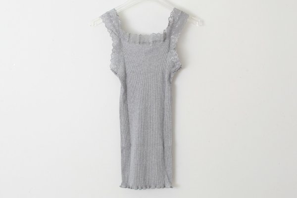 画像2: SPALLINO PLISSE C/GIRI IN PIZZO 602（GRIGIO M）