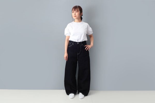 画像9: ドロップショルダー パフスリーブカットソー 150-18 (NOIR)