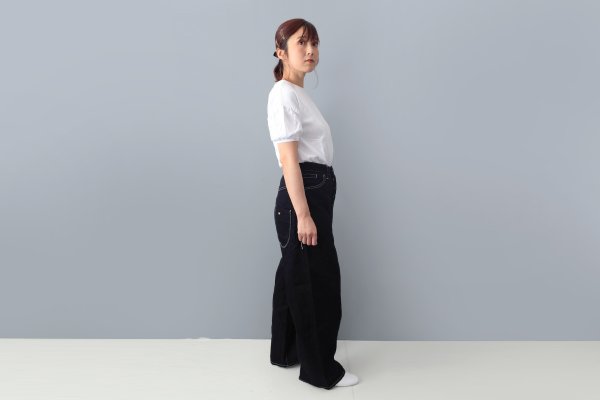 画像10: ドロップショルダー パフスリーブカットソー 150-18 (NOIR)