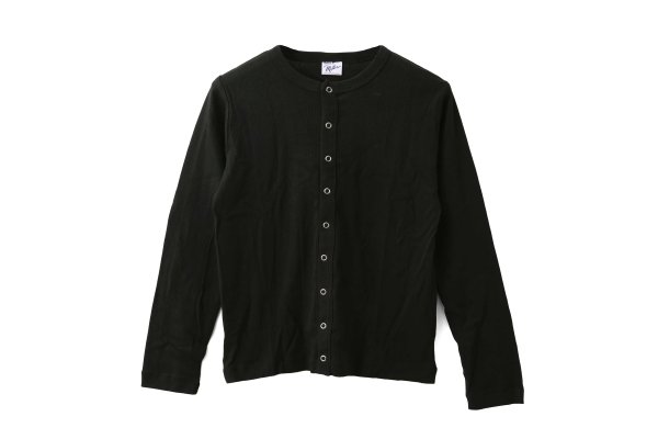 画像1: Panel ribbed cardigan 851C (BLK)