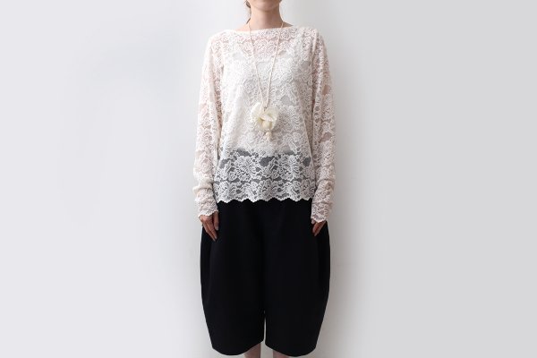 画像9: RWDania Lace LS Boatneck Lace T-shirt 101259 (IV)