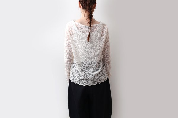 画像11: RWDania Lace LS Boatneck Lace T-shirt 101259 (IV)