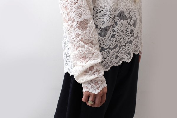 画像13: RWDania Lace LS Boatneck Lace T-shirt 101259 (IV)