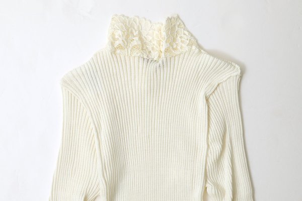 画像6: ML LUPETTO PLISSE' C/COLLO E POLSI PIZZO 304 (BIANCO)