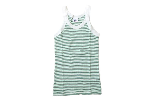 画像1: Panel-rib Athletic tank 831C (WHT-GR)
