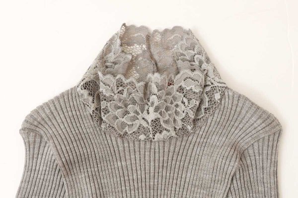 画像3: ML LUPETTO PLISSE' C/COLLO E POLSI PIZZO 304 (NOCE)