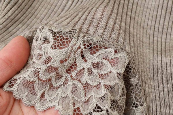 画像8: ML LUPETTO PLISSE' C/COLLO E POLSI PIZZO 304 (NOCE)