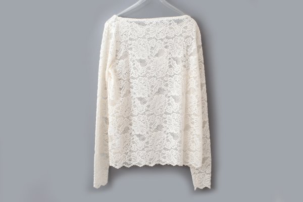 画像2: RWDania Lace LS Boatneck Lace T-shirt 101259 (IV)