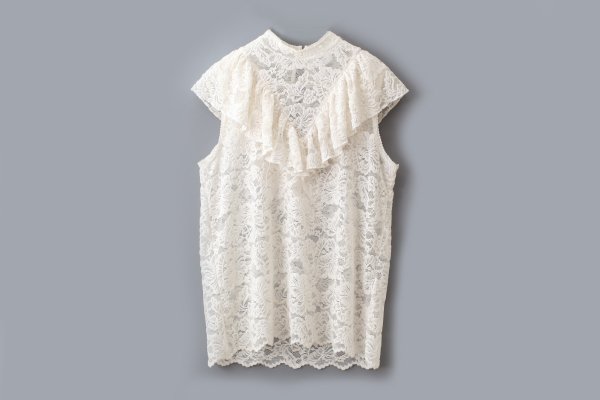 画像1: RWDania Lace LS Ruffle Lace Top 101261 (IV)