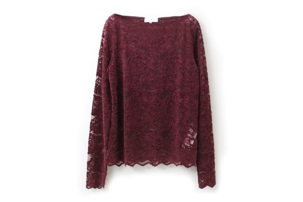 画像1: RWDania Lace LS Boatneck Lace T-shirt 101259 (TP)