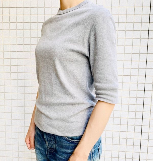 画像14: クルーネック 五分袖カットソー 103-07 (BLANC)