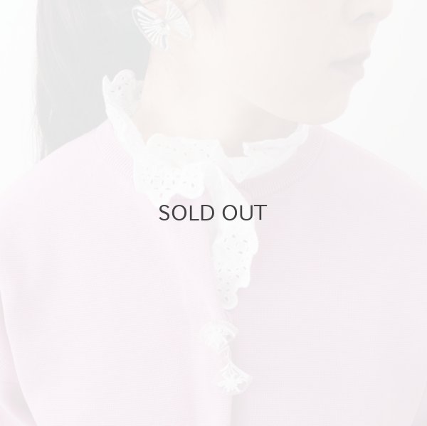 画像19: 再入荷!! ブロード レースピンタックスタンドブラウス (WH)