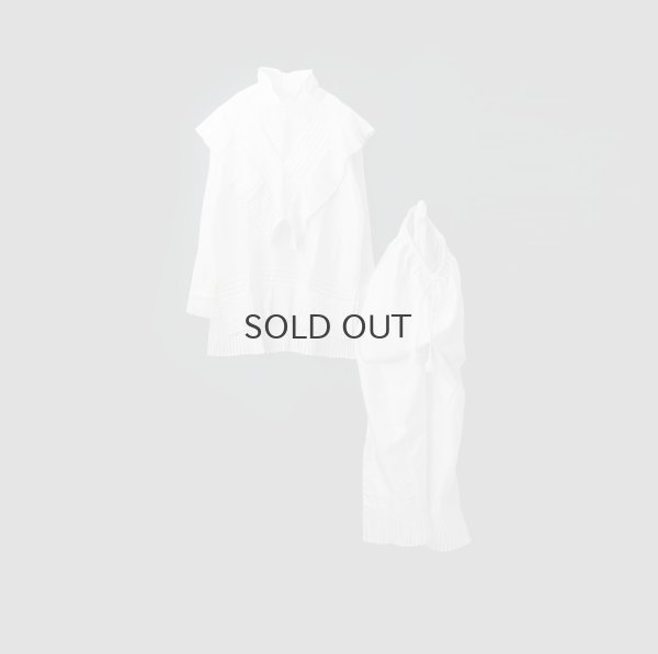 画像12: Khadi Silk Tuck Ruffle Collar (WH)