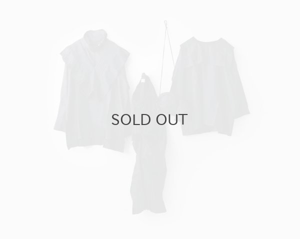 画像14: Khadi Silk Tuck Ruffle Collar (WH)