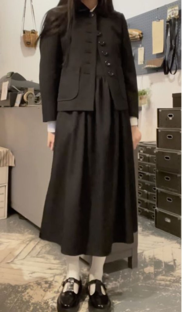 画像29: ウールギャバ 丸襟ジャケット (BK)