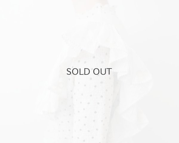 画像16: 別注!! Khadi Silk Tie Embroidery Frill Collar (BK)