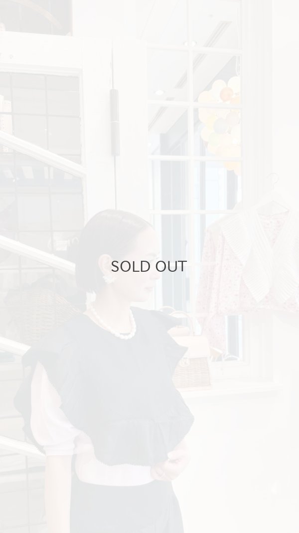 画像11: 別注!! Silk Pin Tuck RuffleCollar (BK)