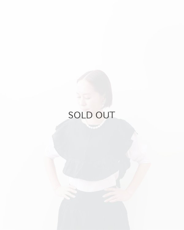 画像15: 別注!! Silk Pin Tuck RuffleCollar (BK)