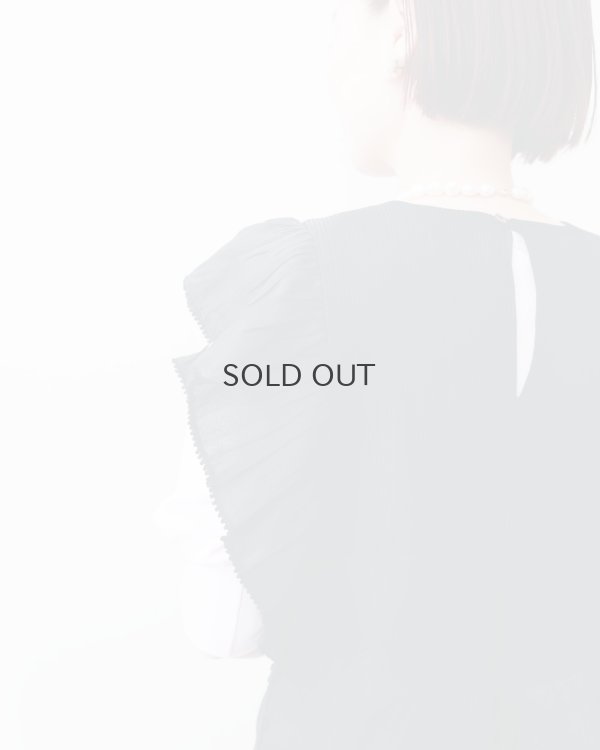 画像16: 別注!! Silk Pin Tuck RuffleCollar (BK)