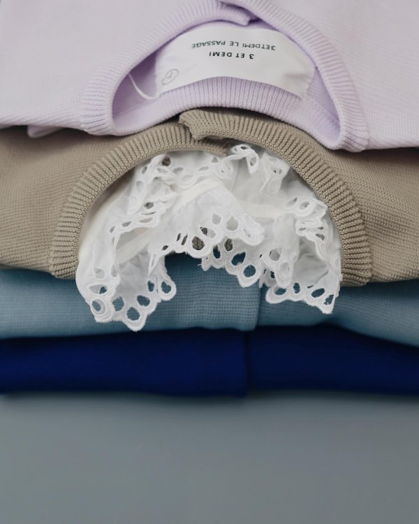 画像9: 30/-天竺 レース襟ノースリインナー(WH)