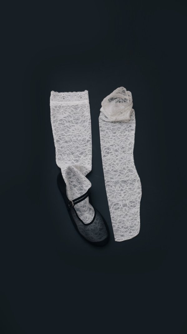 画像8: stretch lace socks (WH)