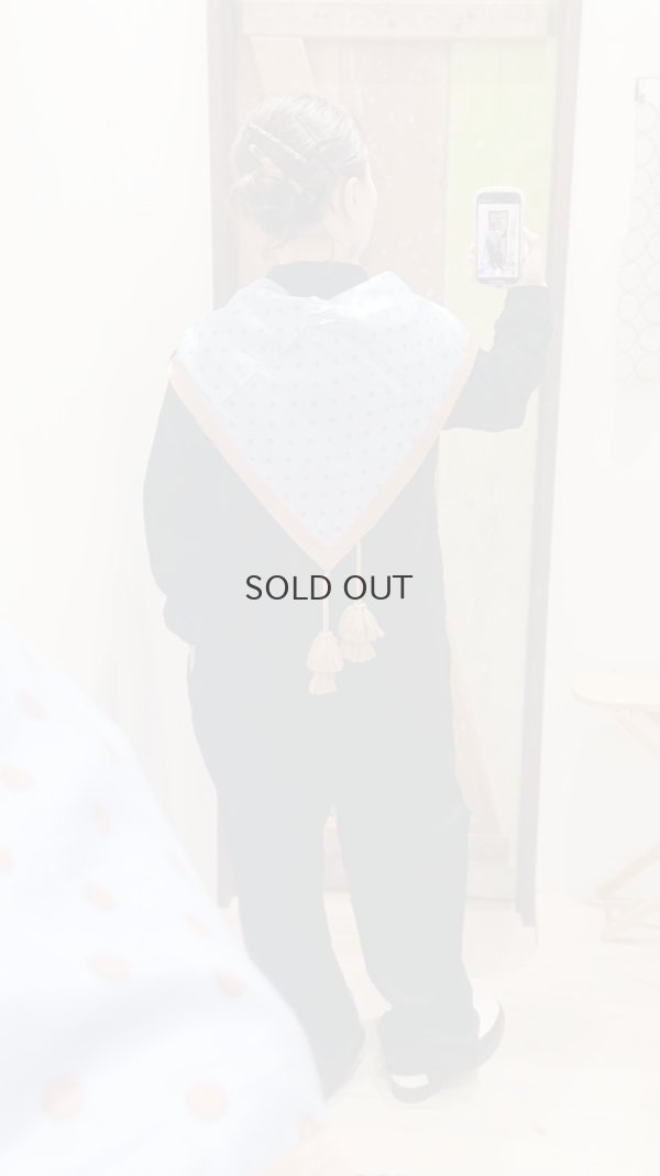 画像11: Khadi Silk Polka dots Print Tassel Scarf (DBL)