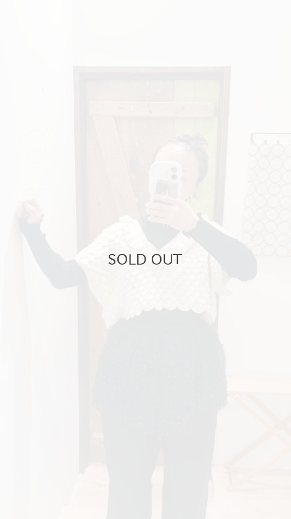 画像7: shop別注!! Hand Knit Hand Crochet Ruffle Gilet (IV)