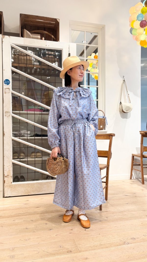 画像12: Khadi Silk Polka dots Print Tuck Pants (DBL)