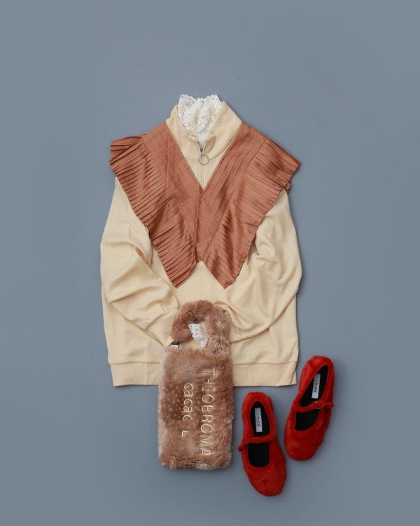 画像9: Khadi Silk Tuck Ruffle Collar (C.BR)