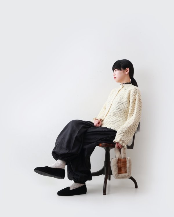 画像14: Khadi Silk Tuck Gather Balloon Pants (BK)