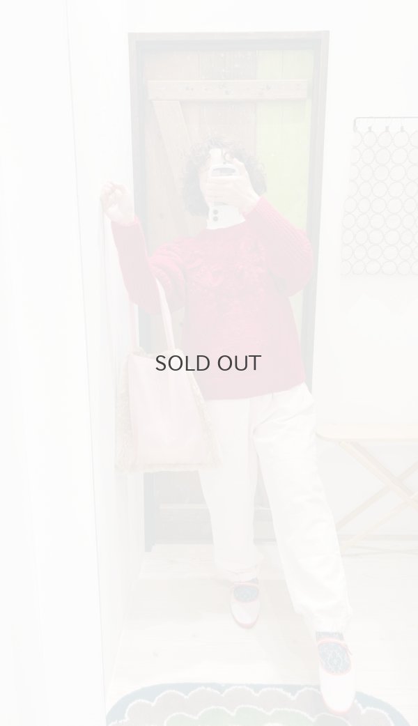 画像7: ネパールギルボックス 求心もよう編みプルオーバー (RD)