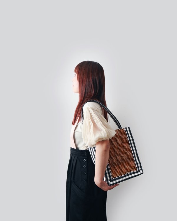 画像11: ギンガム・ワンハンドルトート M (15515:BK)