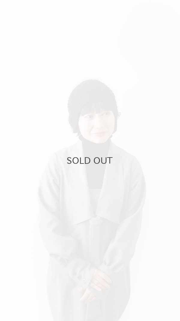 画像8: 別注!! モヘアループ 耳当て付きニットクロッシェ (BK:花型ボタン)