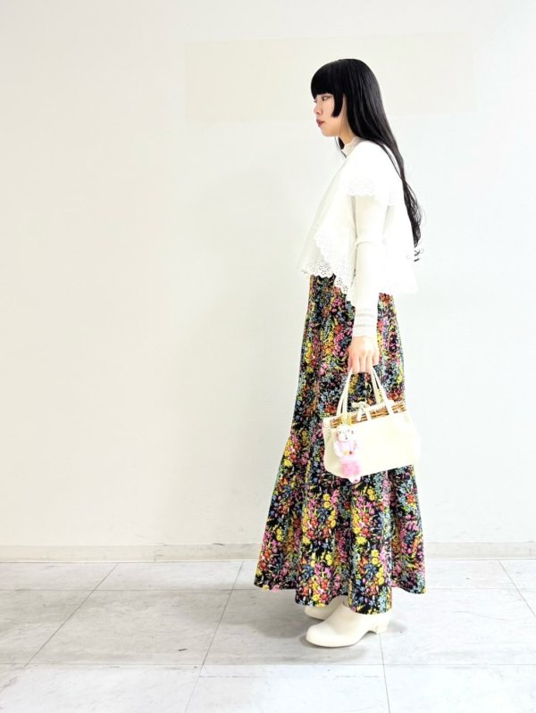 画像9: 別注!! print gather skirt (BK)