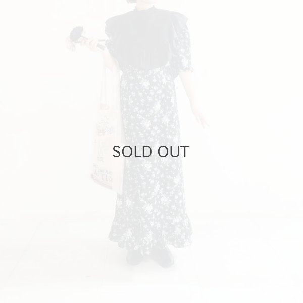 画像12: 別注!! cotton print dress (BK)