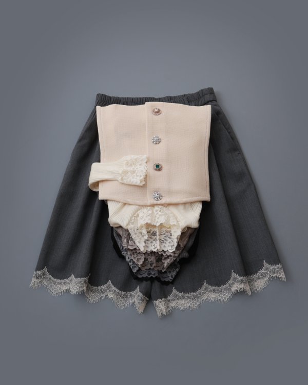 画像15: ML LUPETTO PLISSE' C/COLLO E POLSI PIZZO 304 (GRIGIO M)