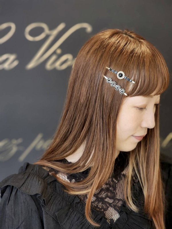 画像11: jet&pearl hair pin (30975)