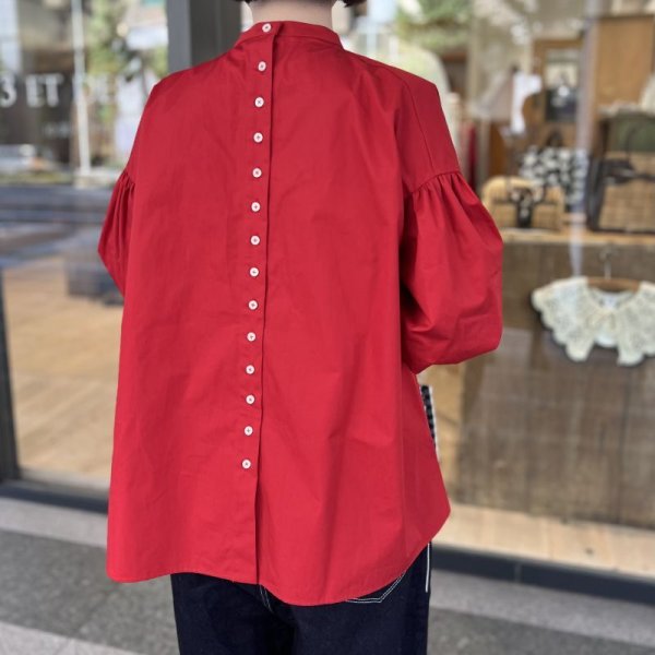 画像12: 高密度サテン ギャザーブラウス (53601:WH)