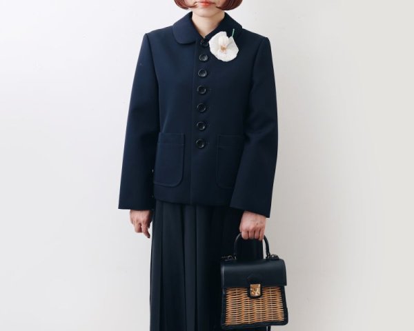 画像25: ウールギャバ 丸襟ジャケット (BK)