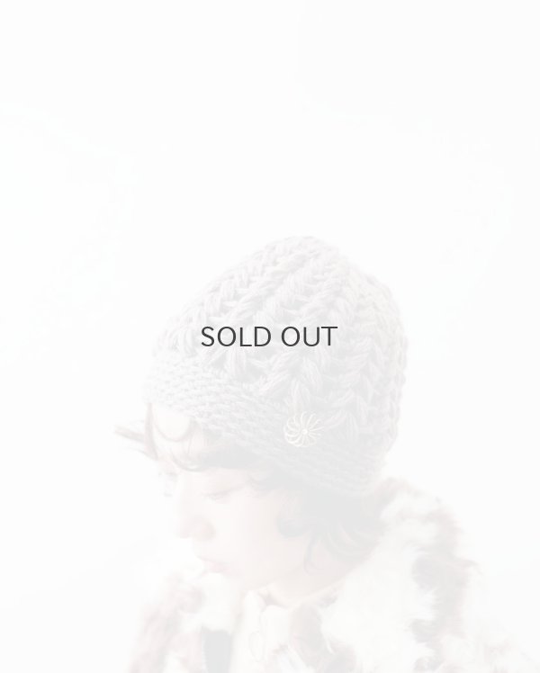 画像13: 別注!! ボーボリー ニットクロッシェ フェルトリボン付き (BK)