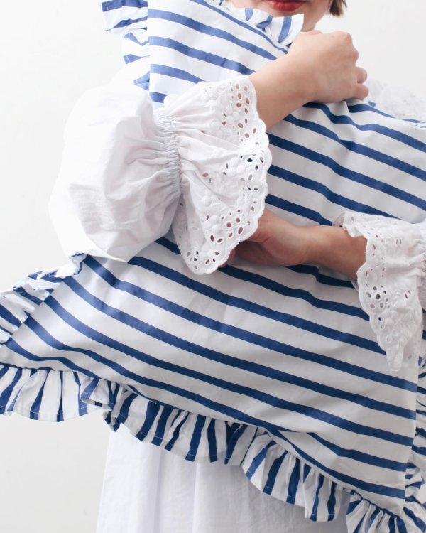 画像23: 別注!! スタンドカラーレースブラウス (WH)