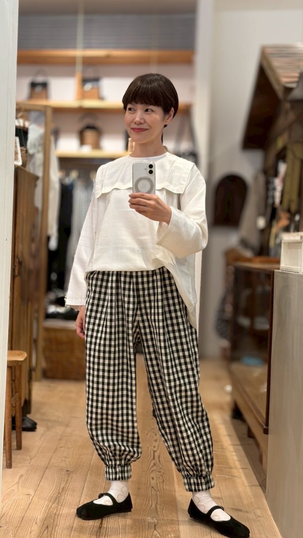 画像21: Khadi Silk Back Button Sailor Blouse (B.WH)