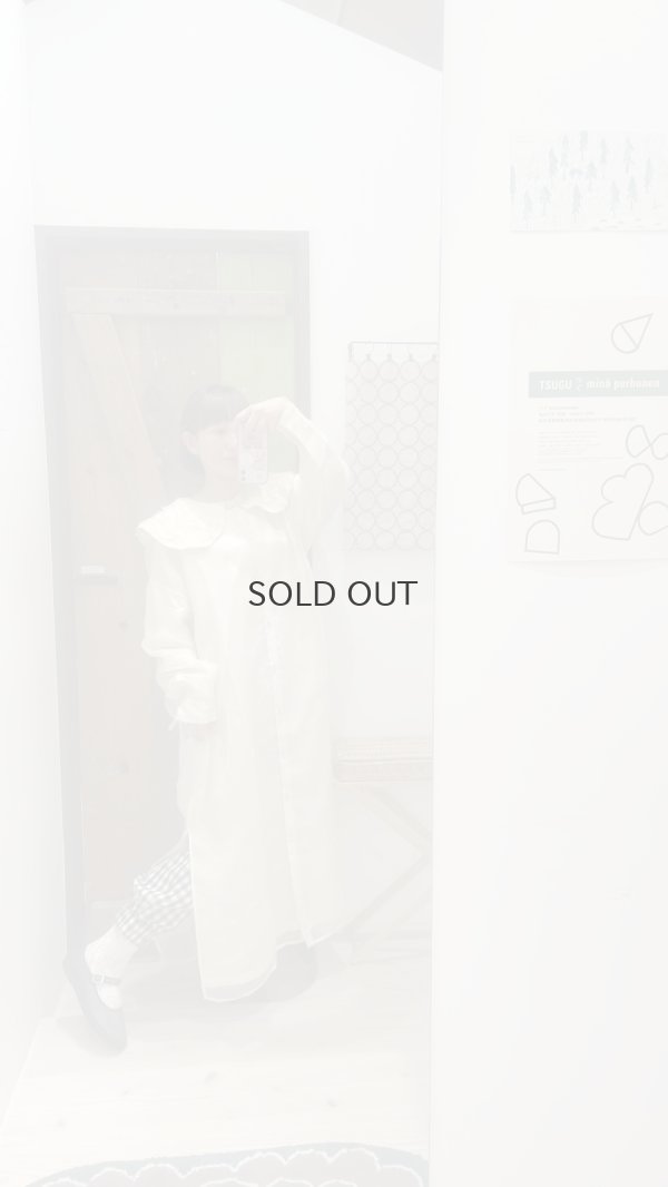 画像12: Khadi Silk Organdy & Embroidery Collar Dress (EC)