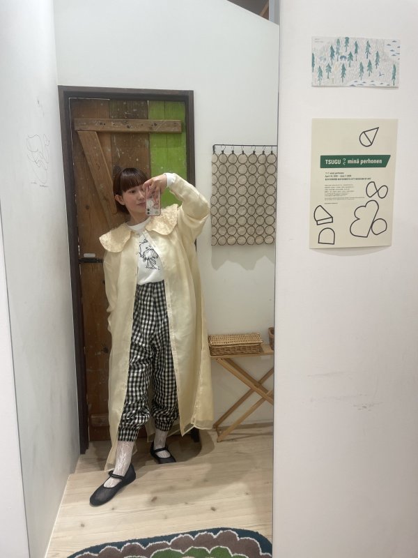 画像14: Khadi Silk Organdy & Embroidery Collar Dress (EC)