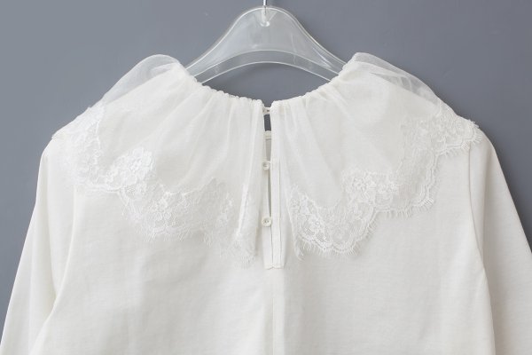 画像7: SALE!! レースカラーロングスリーブ (WH)