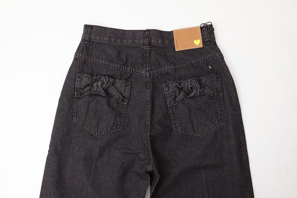 画像9: リボンデニムパンツ (BK)
