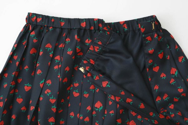 画像4: イチゴプリントプリーツスカート (NV)